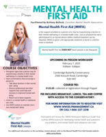 Mental Health First Aid- Cambridge Butterfly Conservatory-- February 7, 2025